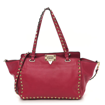 Valentino Garavani Vitello Small Rockstud Tote Cyclamin 1 of 14