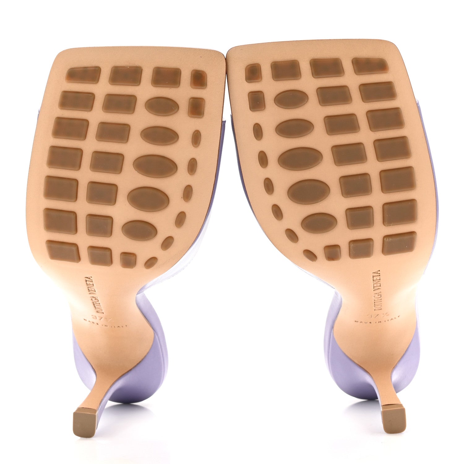 BOTTEGAVENETA レザー マトラッセ キルティング ミュール37 Bottega Veneta Lambskin Stretch Mule Sandals 37.5 Lavender 1847201