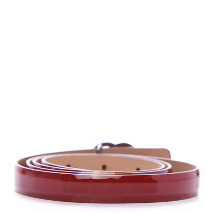Chanel Patent Calfskin CC Logo Skinny Belt 95 38 Red 2 of 4