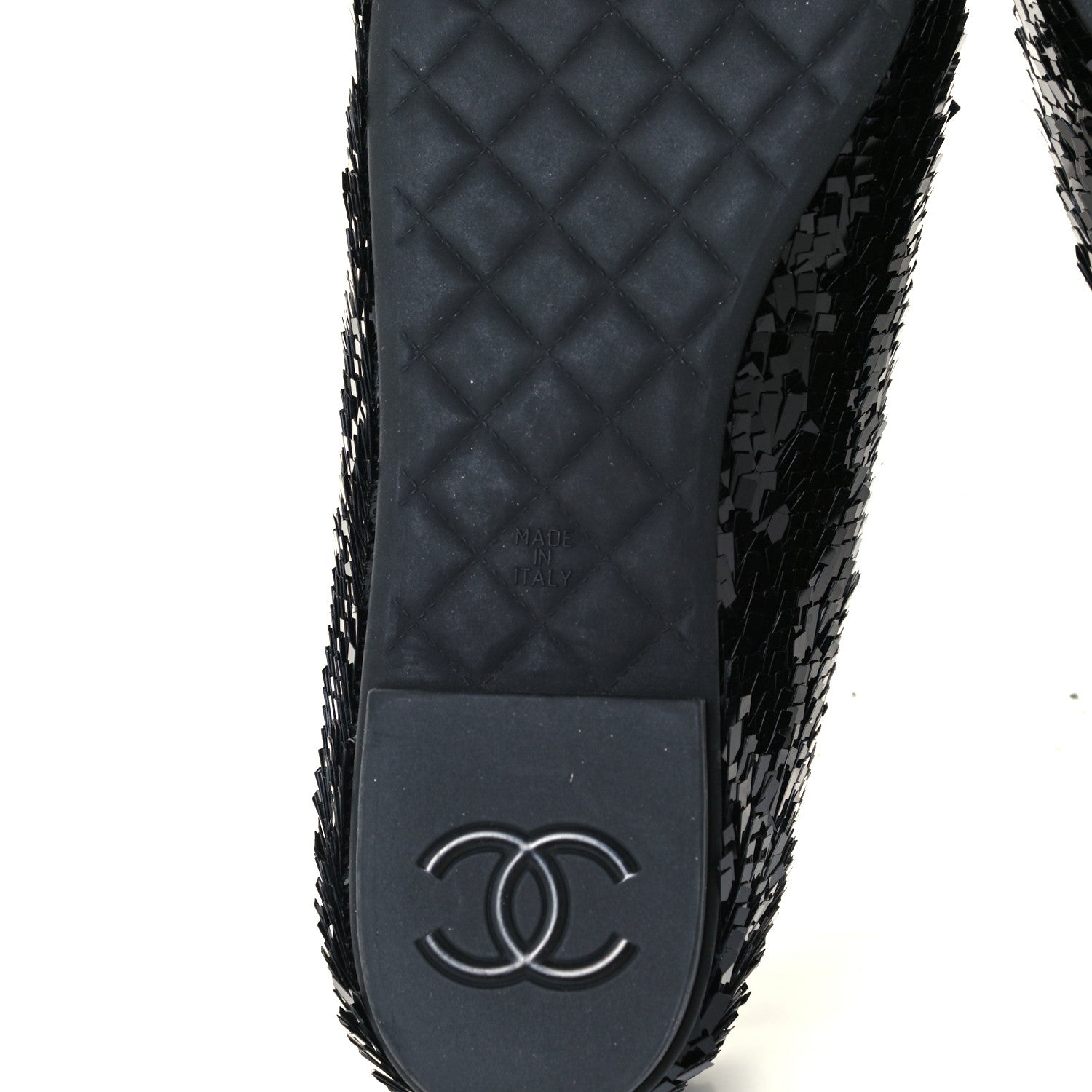 Chanel Sequin CC Loafers 37.5 Black 8 of 11