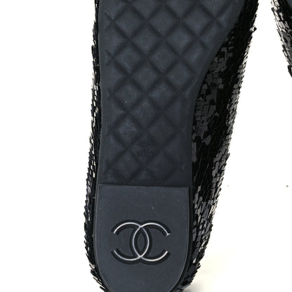 Chanel Sequin CC Loafers 37.5 Black 8 of 11