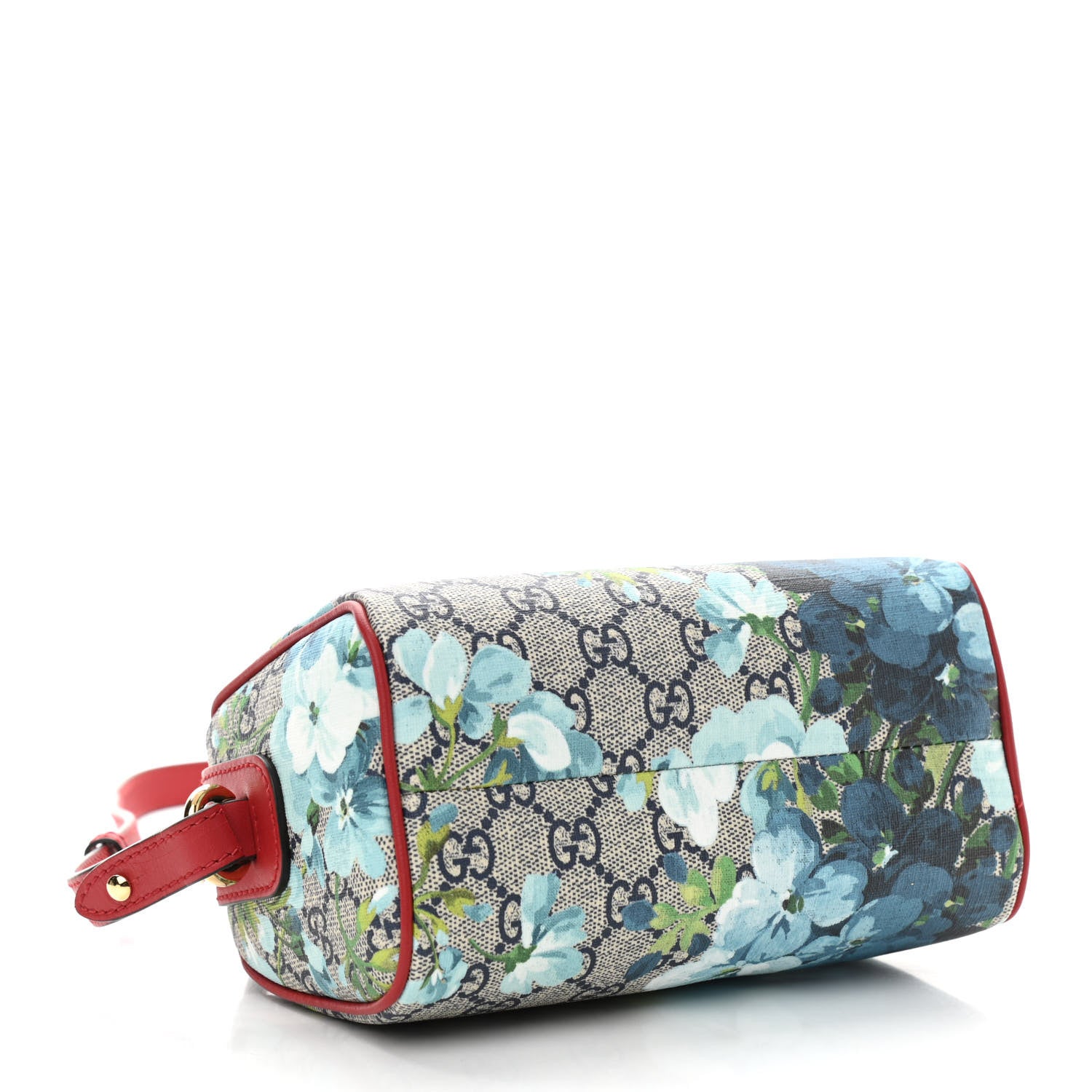 Gucci GG Supreme Monogram Blooms Mini Boston Navy Blue Hibiscus 4 of 13