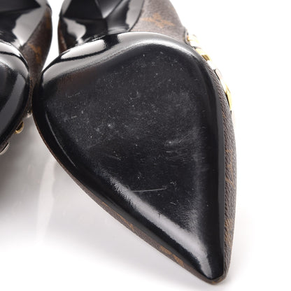 Louis Vuitton Calfskin Monogram Eldorado Pumps 37.5 Cacao 10 of 11