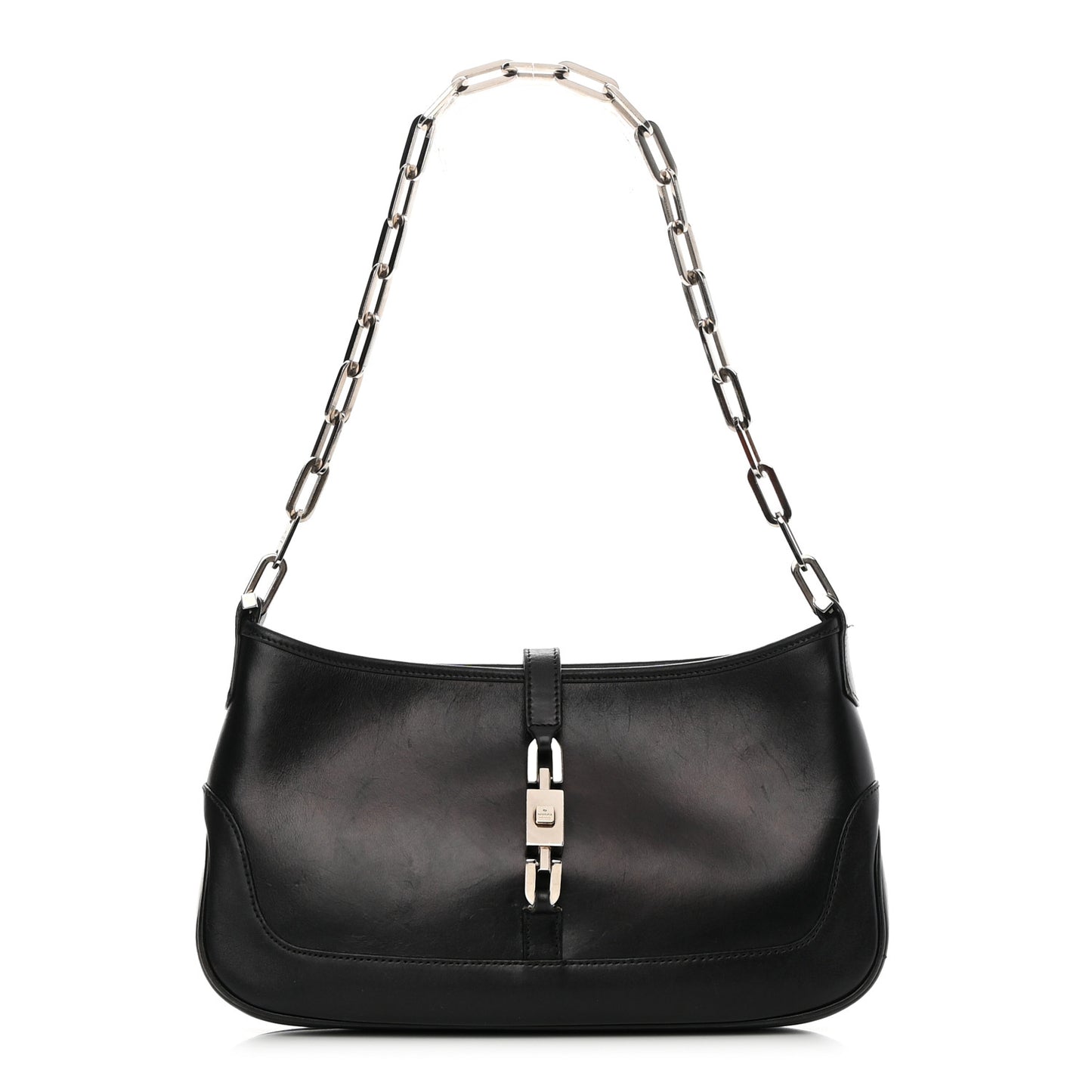 Calfskin Jackie O Chain Hobo Tan Black