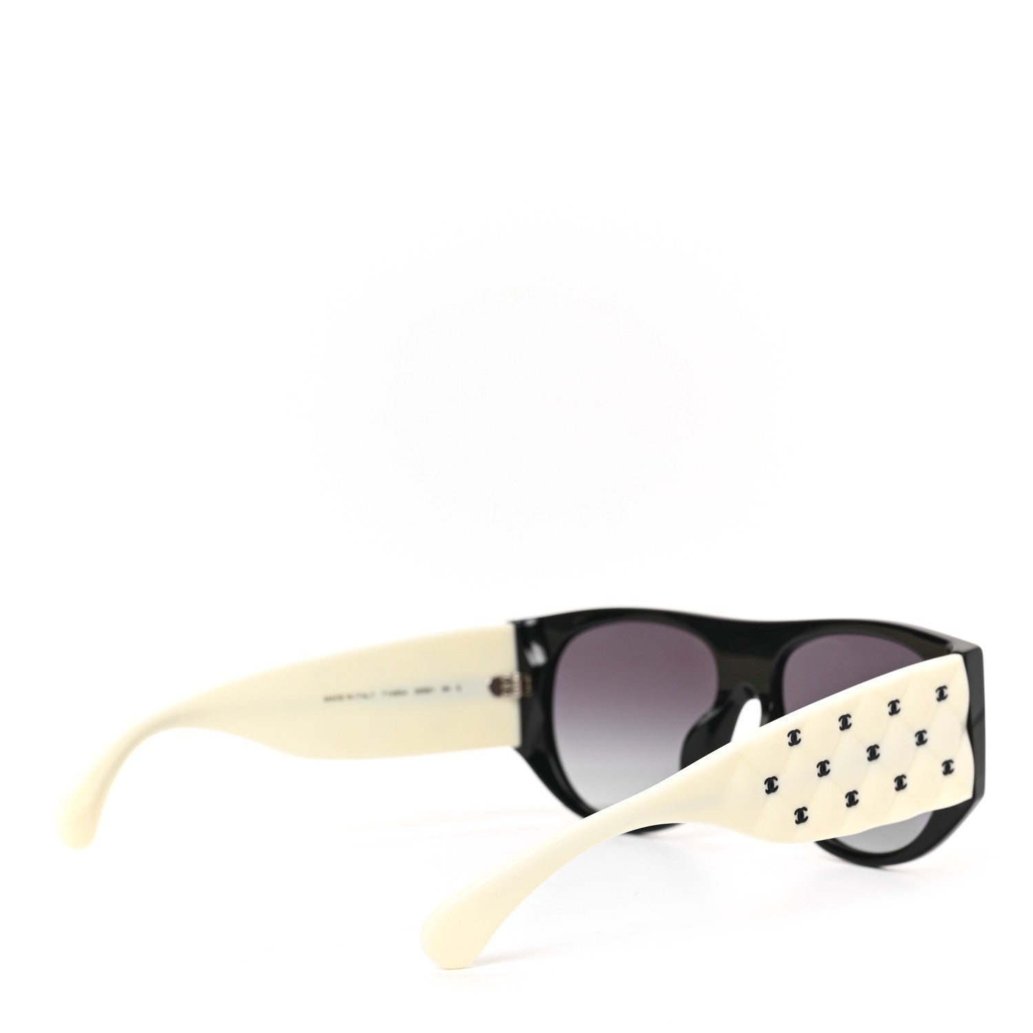 Chanel Acetate Quilted CC Pilot Sunglasses 71465 White Black 4 of 7