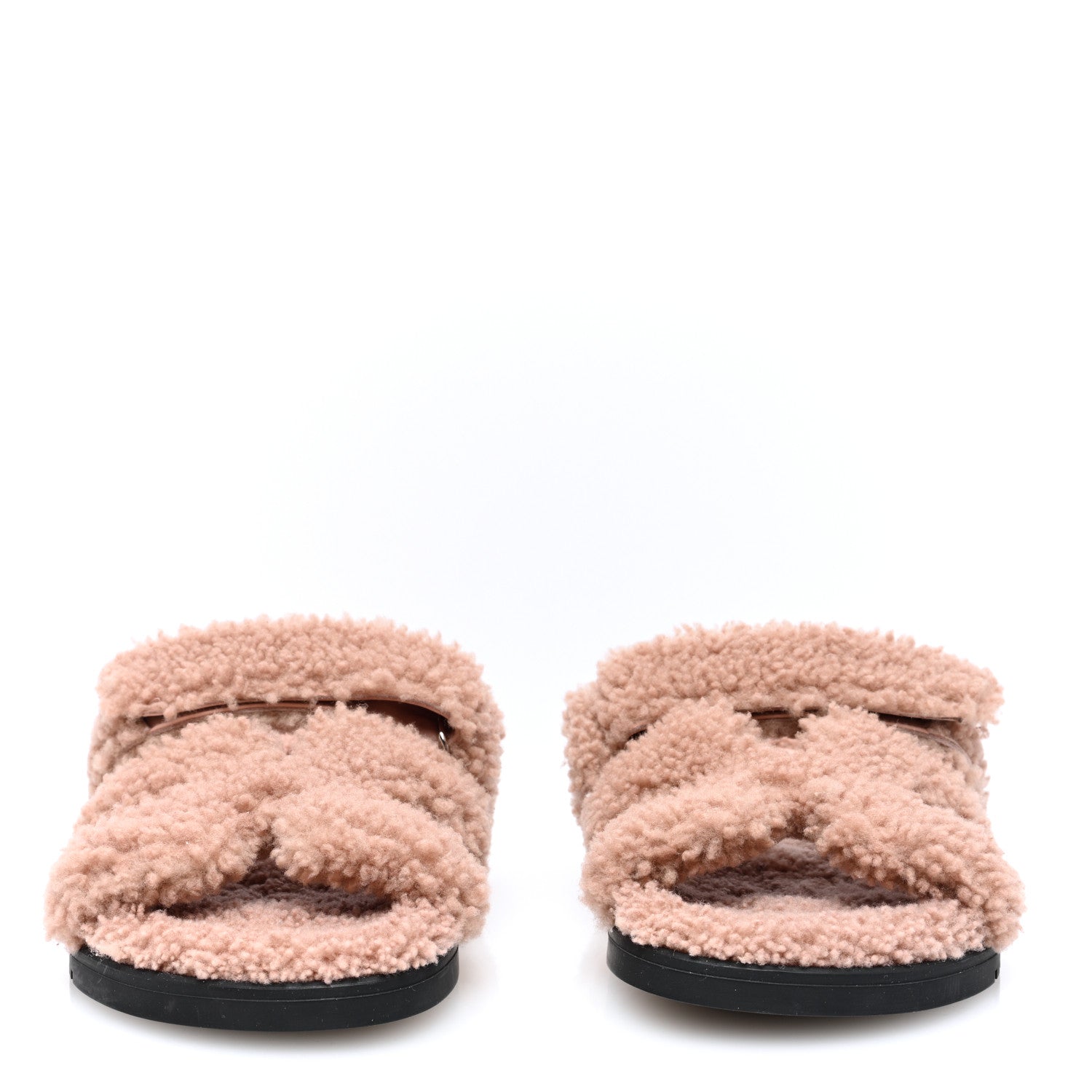 Hermes Woolskin Womens Chypre Sandals 38 Bois De Santal 3 of 8
