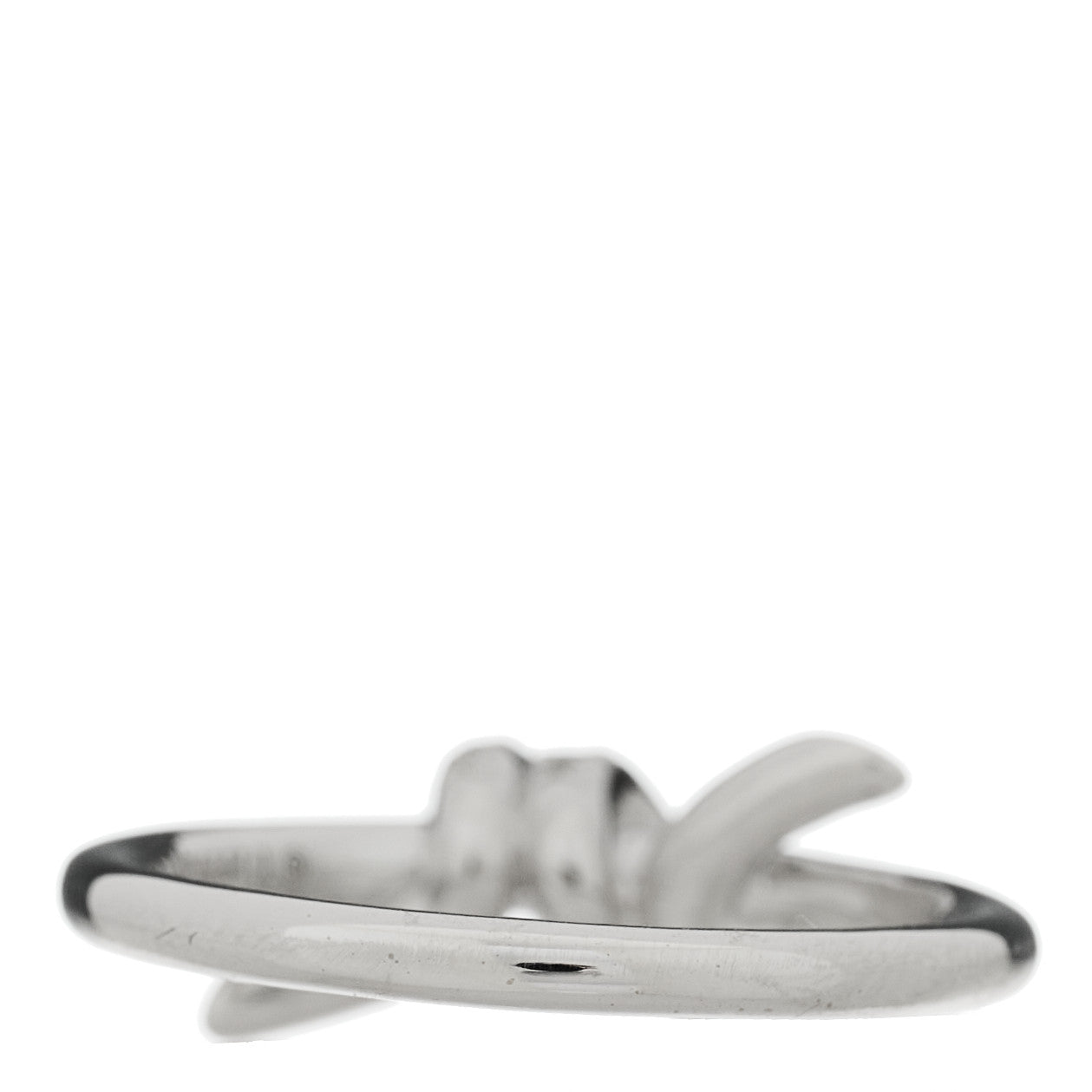 Tiffany 18K White Gold Diamond Small Knot Ring 47 4 3 of 5