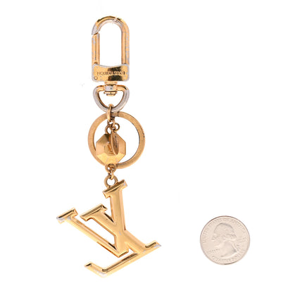 Louis Vuitton Metal LV Facettes Bag Charm Key Holder Gold 2 of 5