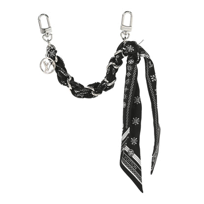 Louis Vuitton Monogram LV Bandana Bag Charm Black 1 of 4