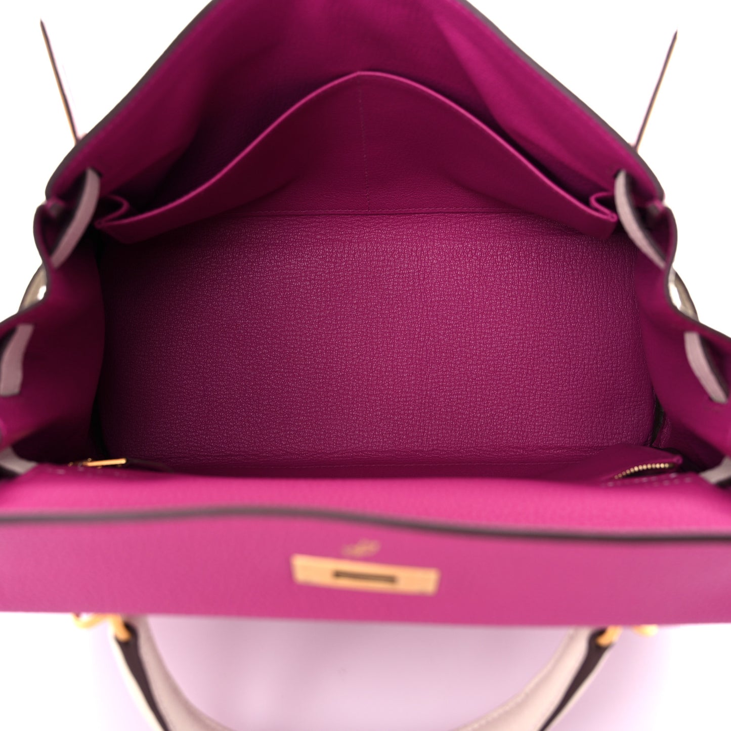 Togo Horseshoe Kelly Retourne 28 Rose Pourpre Craie