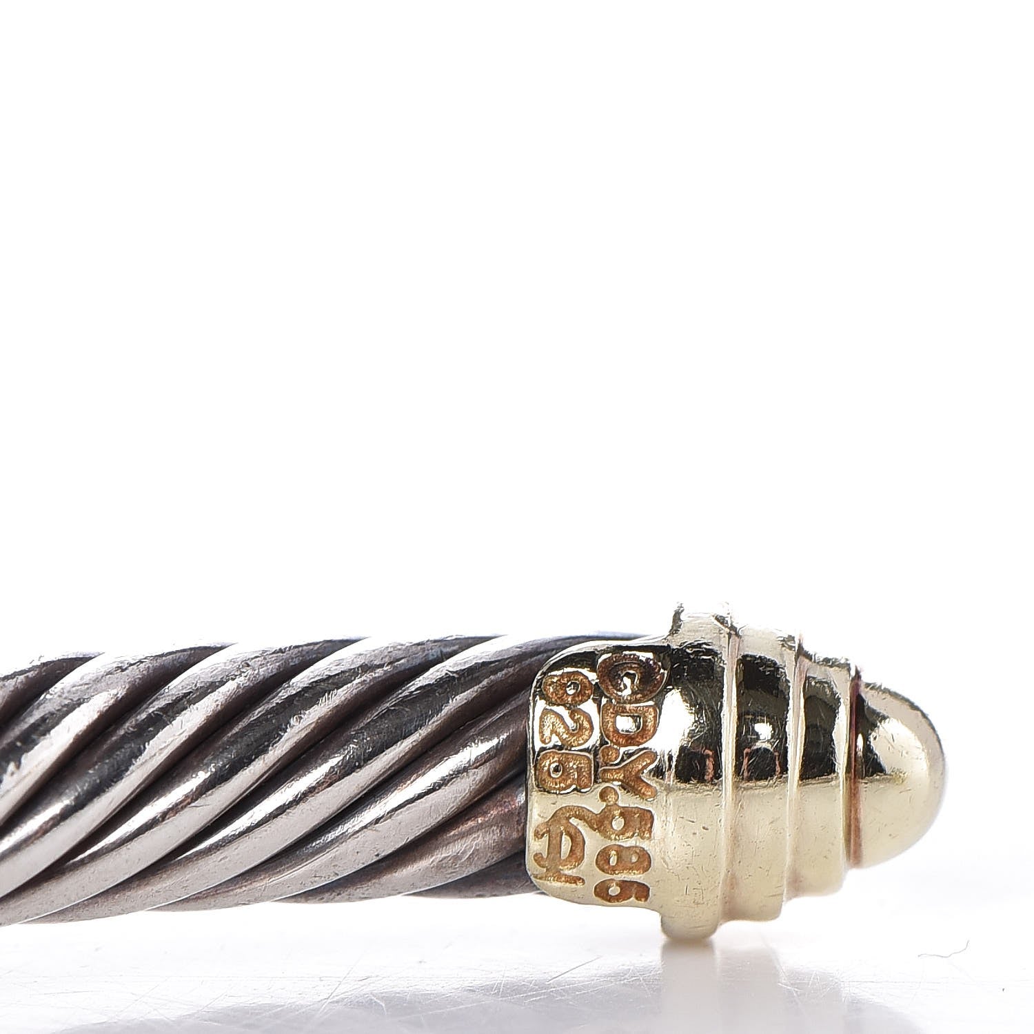 David Yurman Sterling Silver 14K Yellow Gold 5mm Cable Classics Bracelet 4 of 5