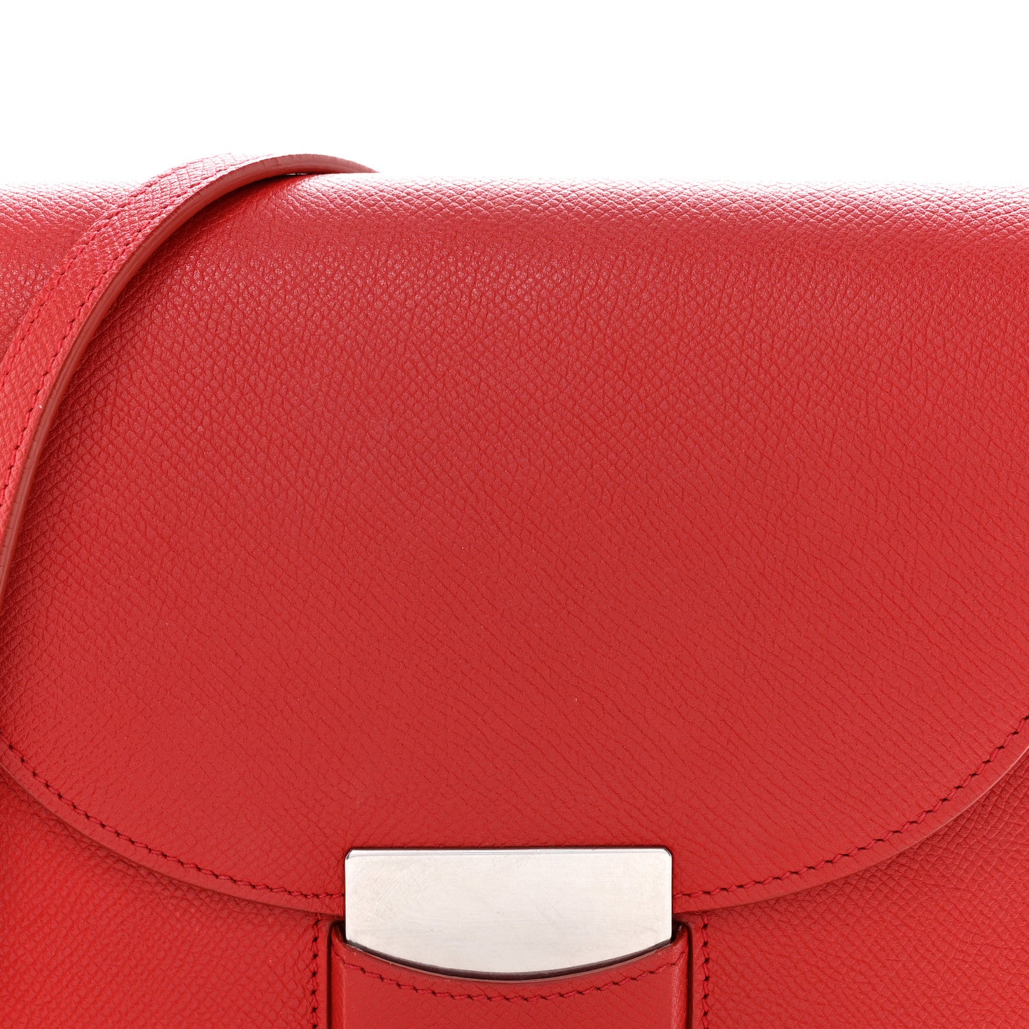 Celine Grained Calfskin Small Trotteur Coquelicot 8 of 16
