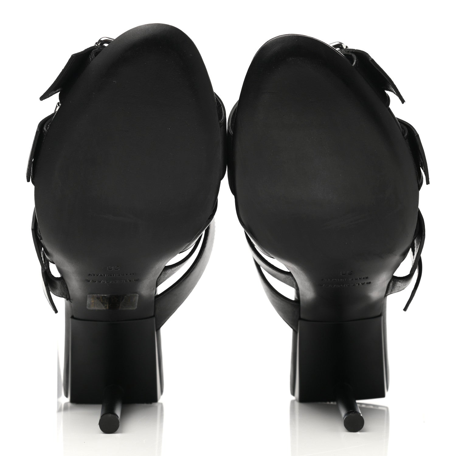 Balenciaga Shiny Sheepskin Bluckle K 80mm Sandals 38 Black 5 of 9