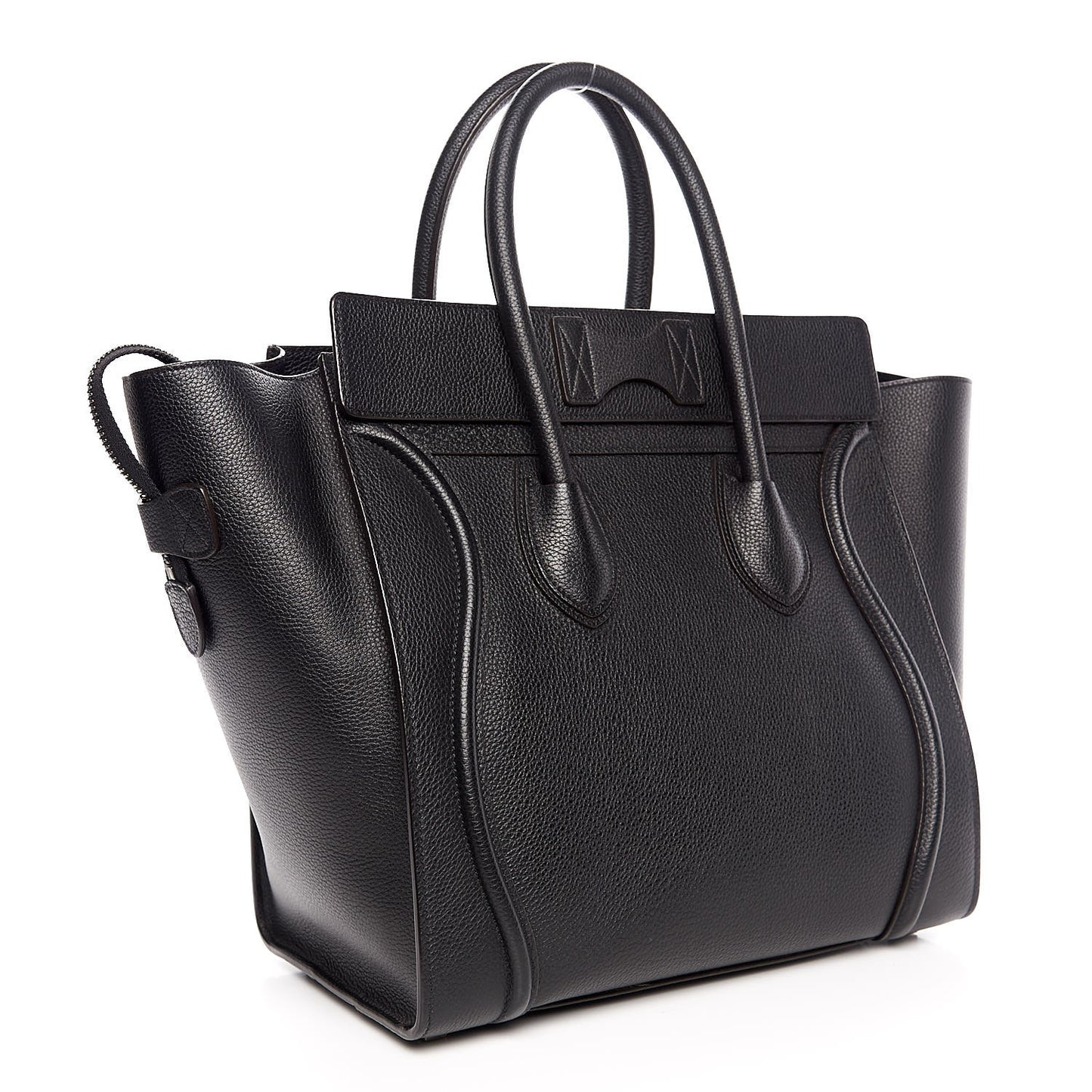Drummed Calfskin Mini Luggage Black