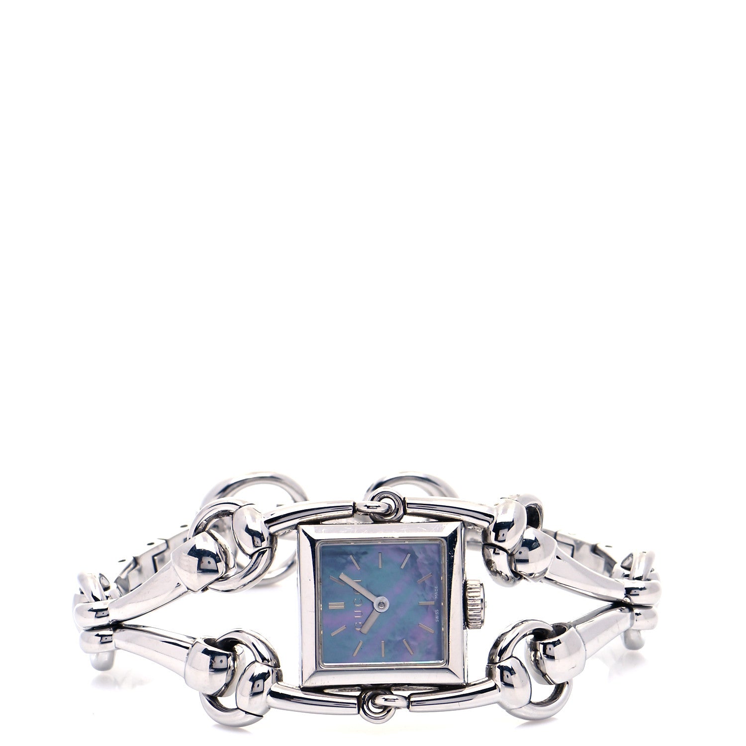 Gucci Stainless Steel Blue Mother of Pearl 20mm Signoria Quartz Watch 2 of 5