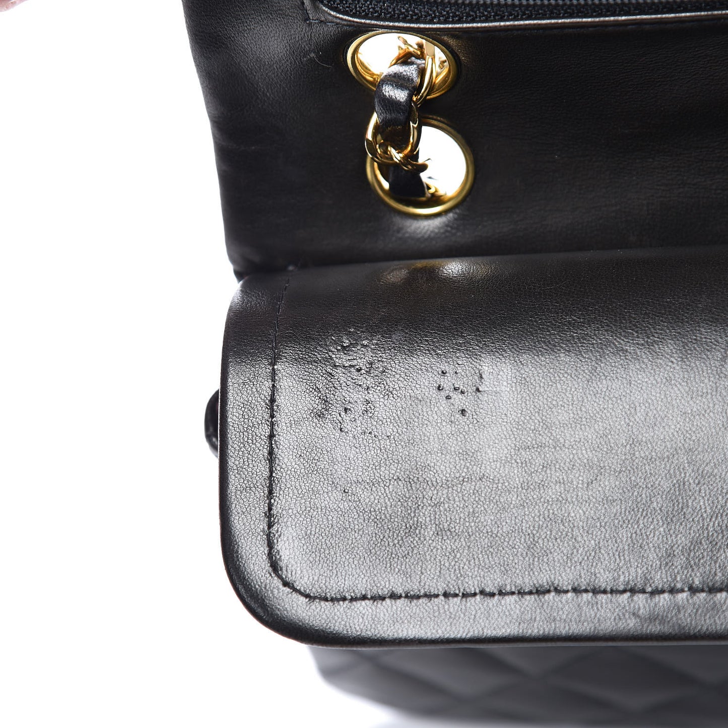 Lambskin Quilted Small Double Flap Black