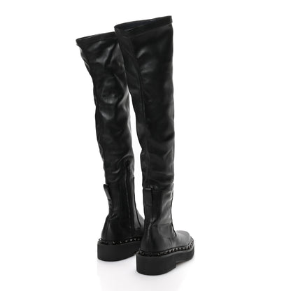 Valentino Garavani Calfskin Rockstud M-Way Over The Knee Boots 40 Black 5 of 7
