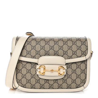 Gucci GG Supreme Monogram Horsebit 1955 Shoulder Bag Beige Mystic White 1 of 15