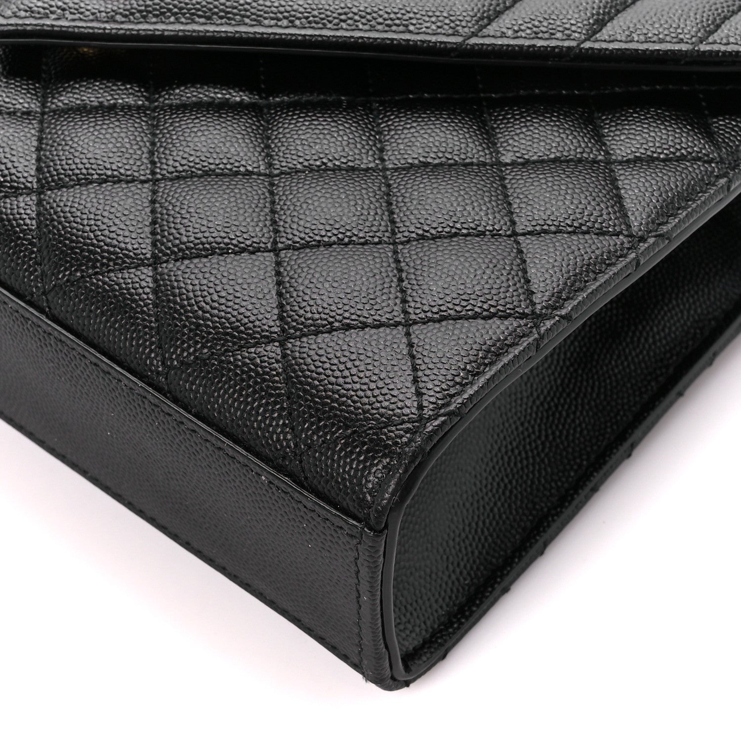 Saint Laurent Grain De Poudre Textured Mixed Matelasse Triquilt Medium Monogram Satchel Black 11 of 11