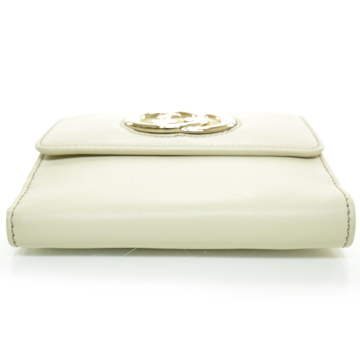 Leather Compact Britt Wallet Ivory
