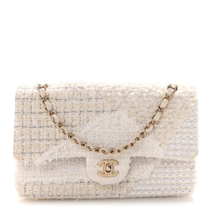 Chanel Tweed Patchwork Medium Double Flap White 1 of 10