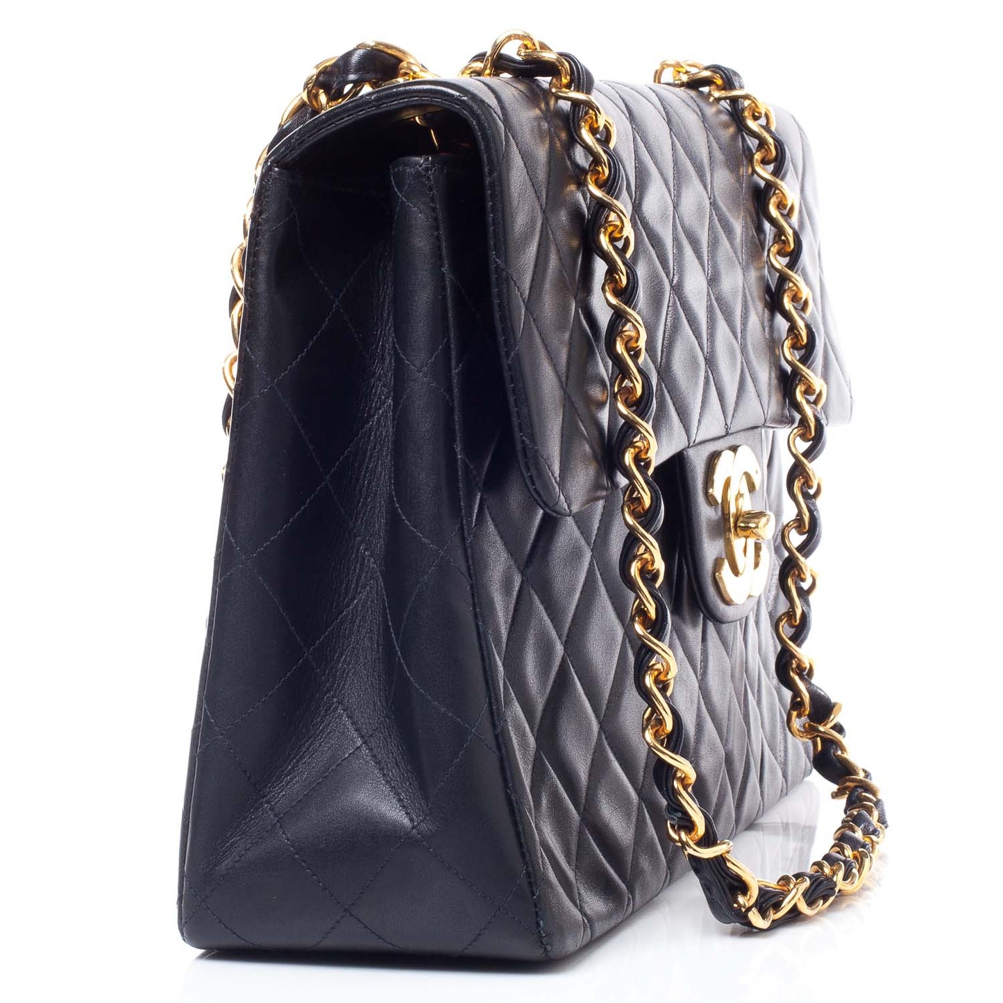 Lambskin XL Jumbo Flap Black