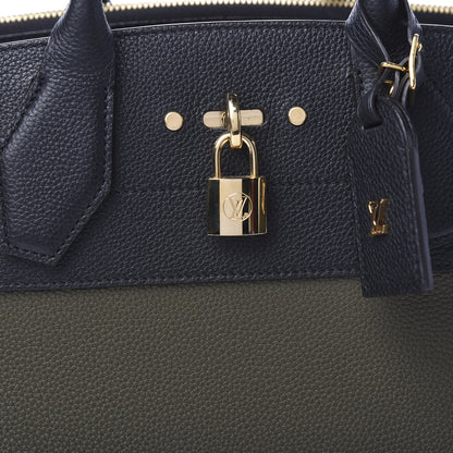Louis Vuitton Calfskin City Steamer MM Kaki Black 8 of 8