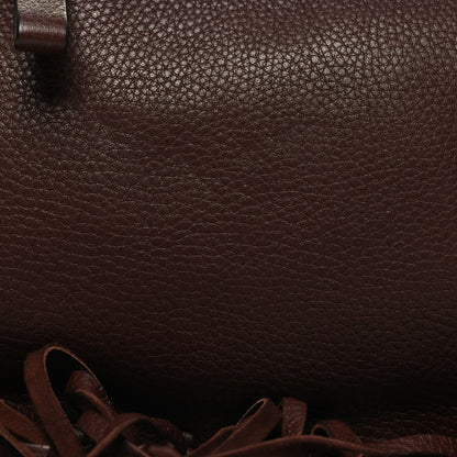 Valentino Garavani Calfskin C-Rockee Sagittarius Fringe Clutch Brown 7 of 11