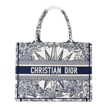Christian Dior Canvas Embroidered Medium Reve d'Infini Book Tote Blue 1 of 12