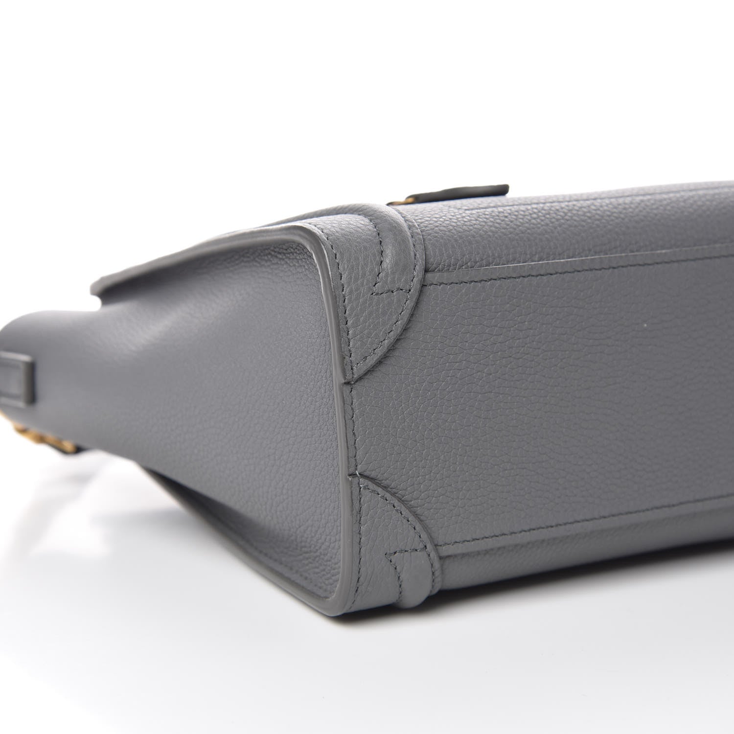 Celine Drummed Calfskin Nano Luggage Kohl 5 of 10