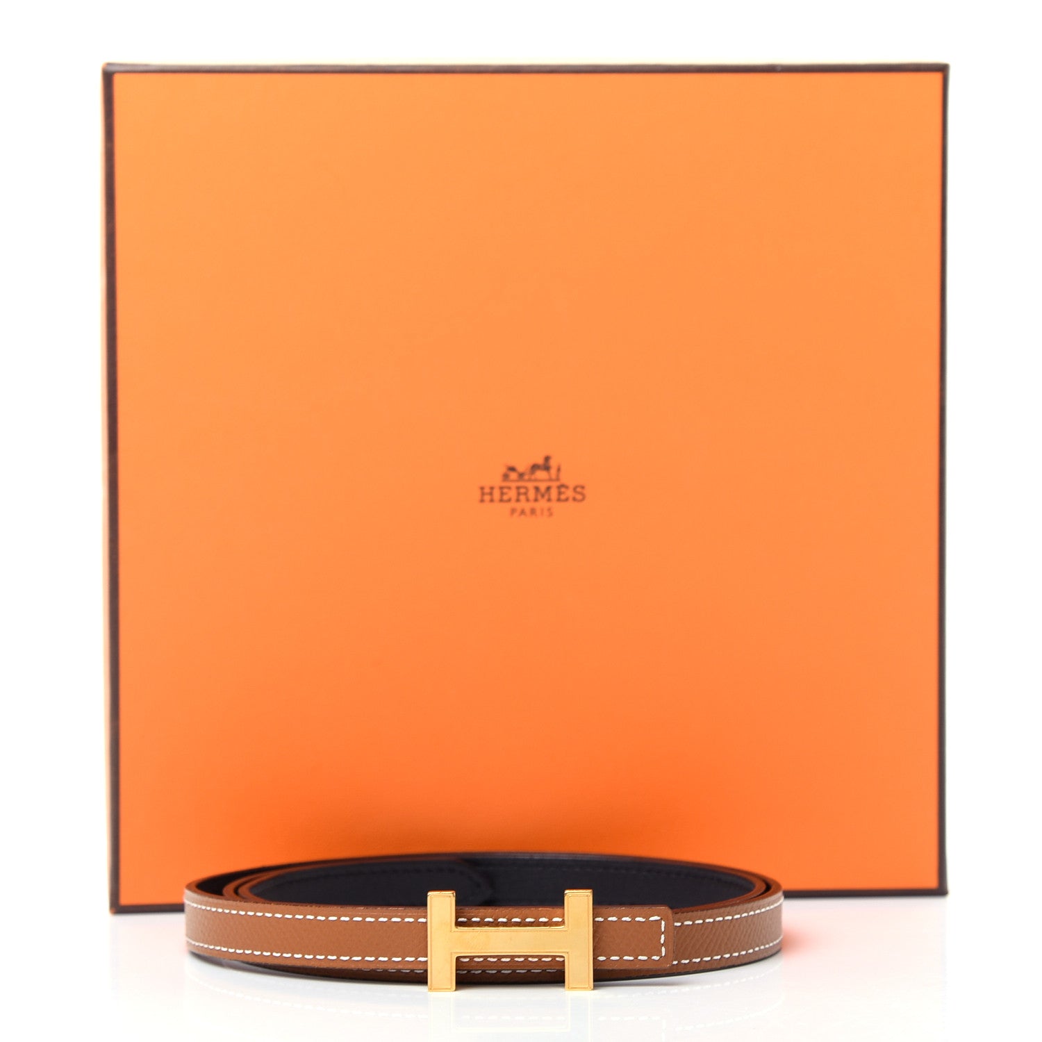 Hermes Swift Epsom 13mm Focus Belt 85 Black Gold 6 of 6