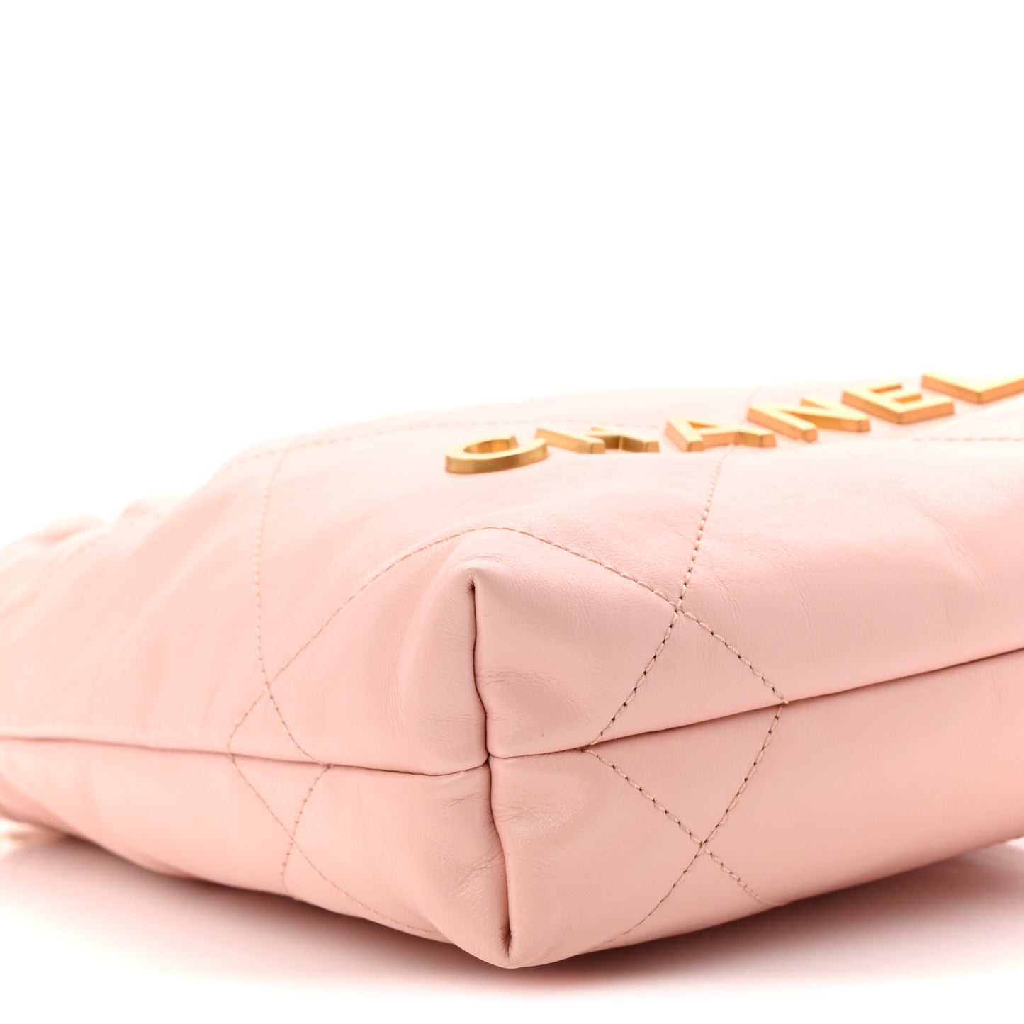 Shiny Calfskin Quilted Mini Chanel 22 Light Pink