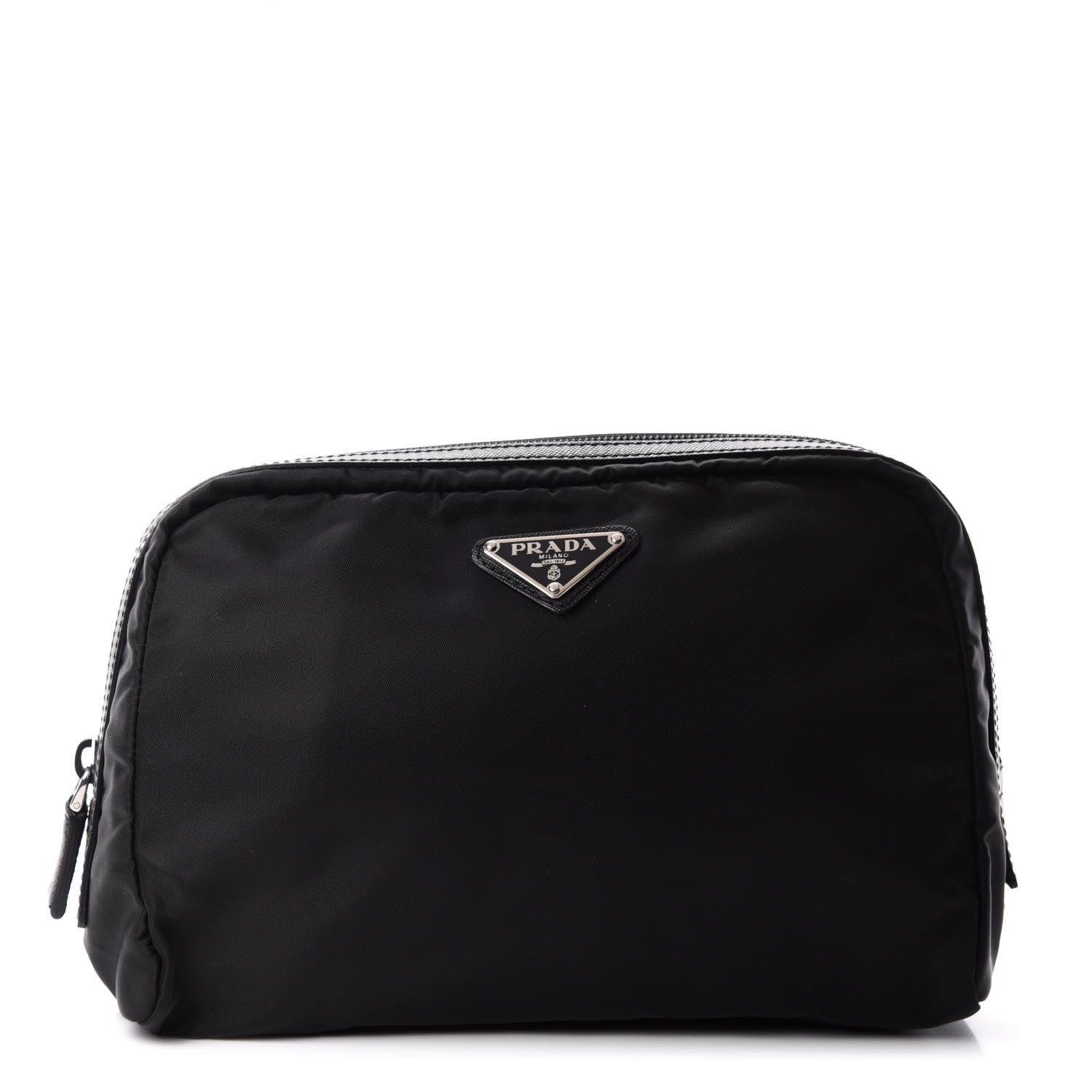 Prada Tessuto Nylon Saffiano Pouch Black 1 of 7