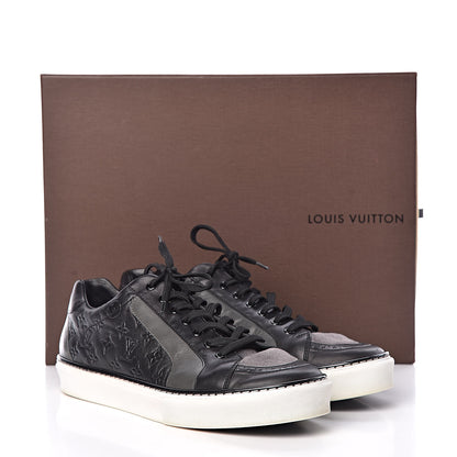 Louis Vuitton Calfskin Embossed Monogram Street Sneakers 8 Black 10 of 10