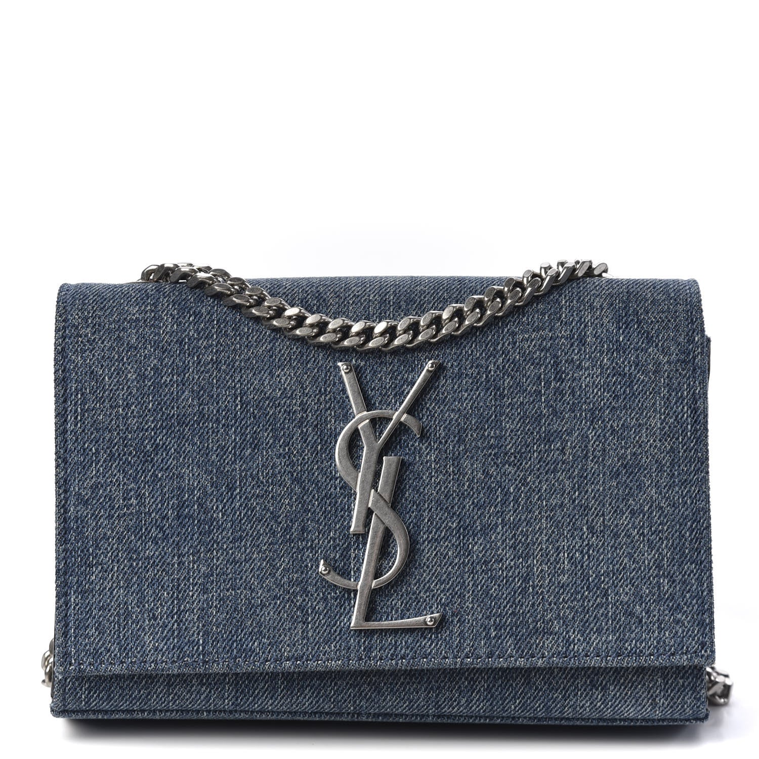 Saint Laurent Denim Small Classic Monogram Kate Satchel Blue 1 of 9