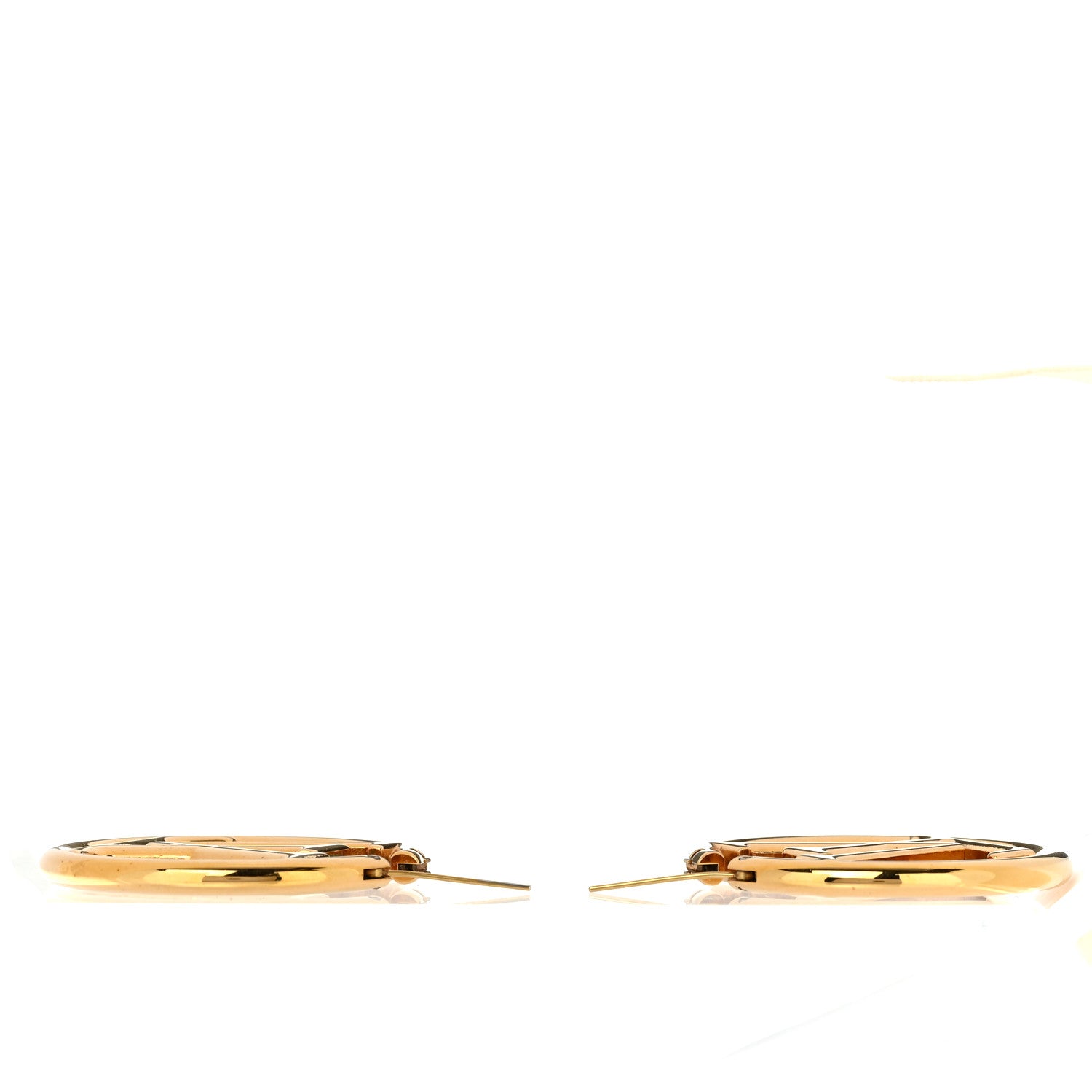 Louis Vuitton Metal Louise Hoop Earrings Gold 3 of 4