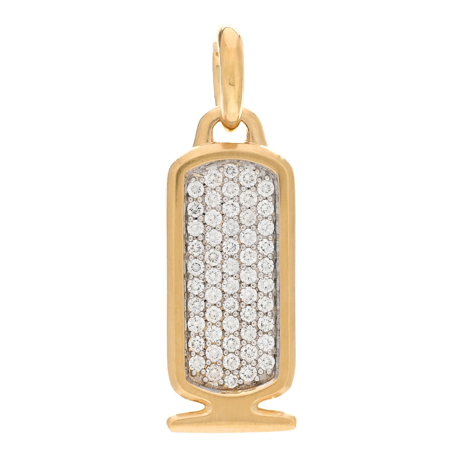 David Yurman 18K Yellow Gold Diamond Cairo Cartouche Amulet Pendant 1 of 3