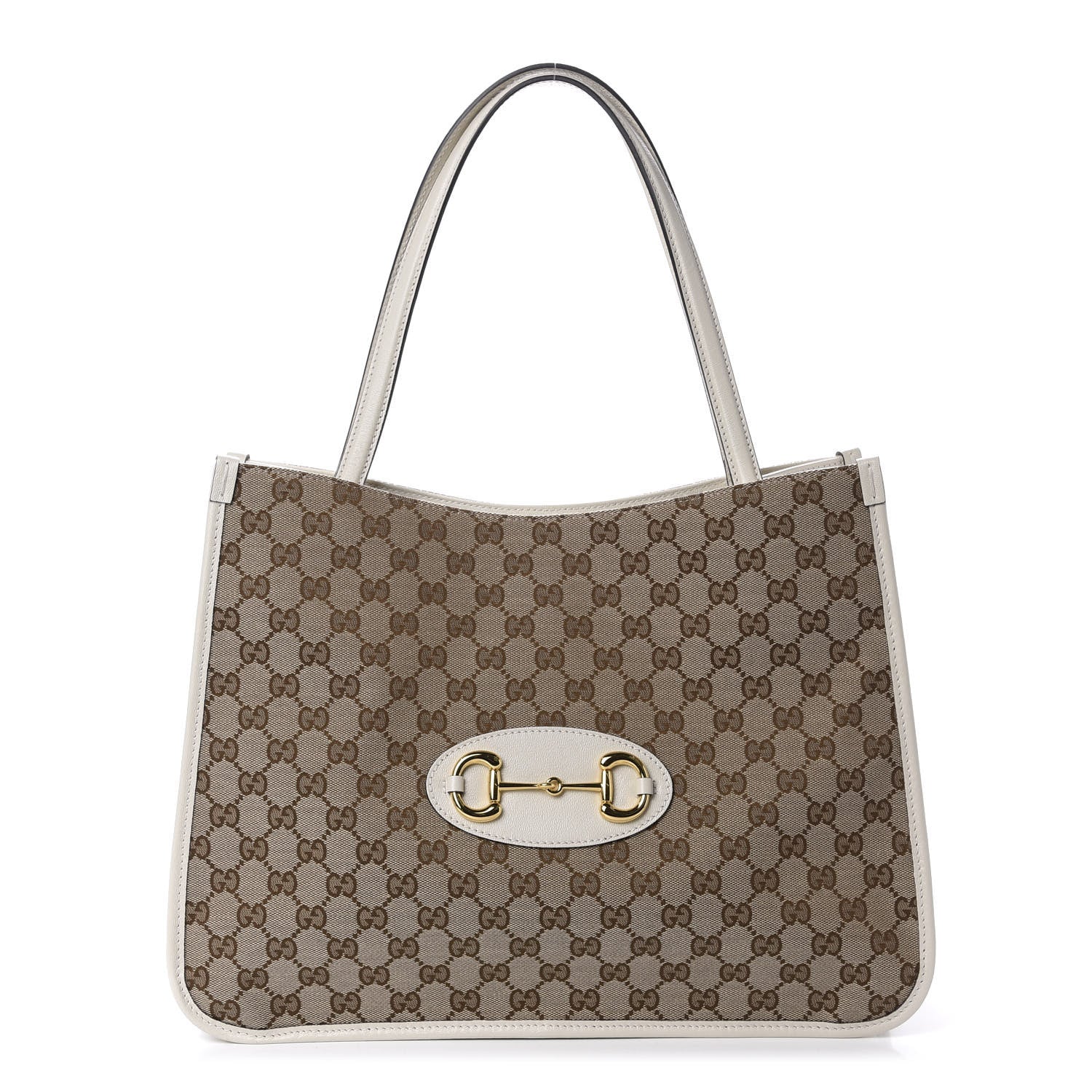 Gucci Monogram New Sakai Calfskin Lux Horsebit 1955 Tote Beige Ebony Mystic White 1 of 9