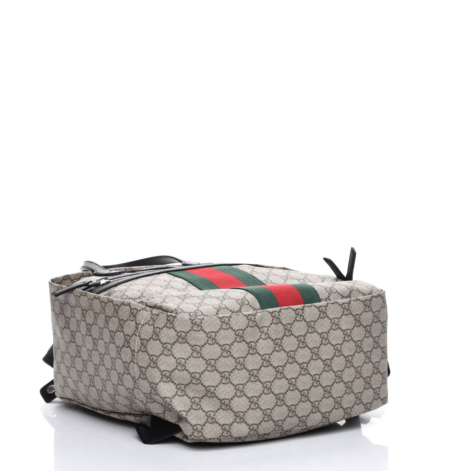 Gucci Soft GG Supreme Monogram Appia Calfskin Web Tote Backpack Beige Ebony Black 4 of 7