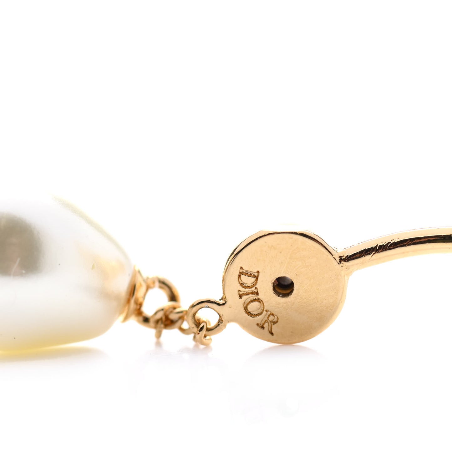 Metal Crystal Pearl CD Ear Cuff Gold