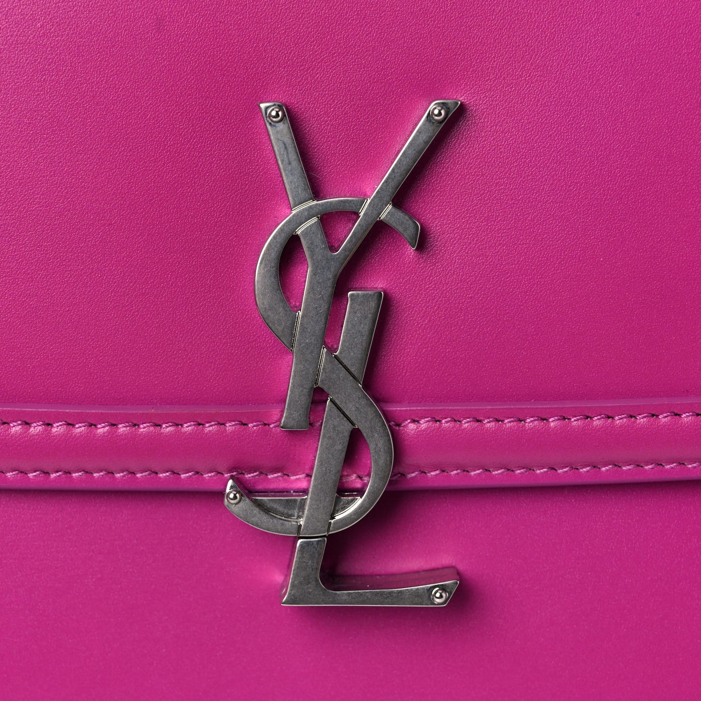 Box Calfskin Monogram Medium Solferino Satchel Fuchsia