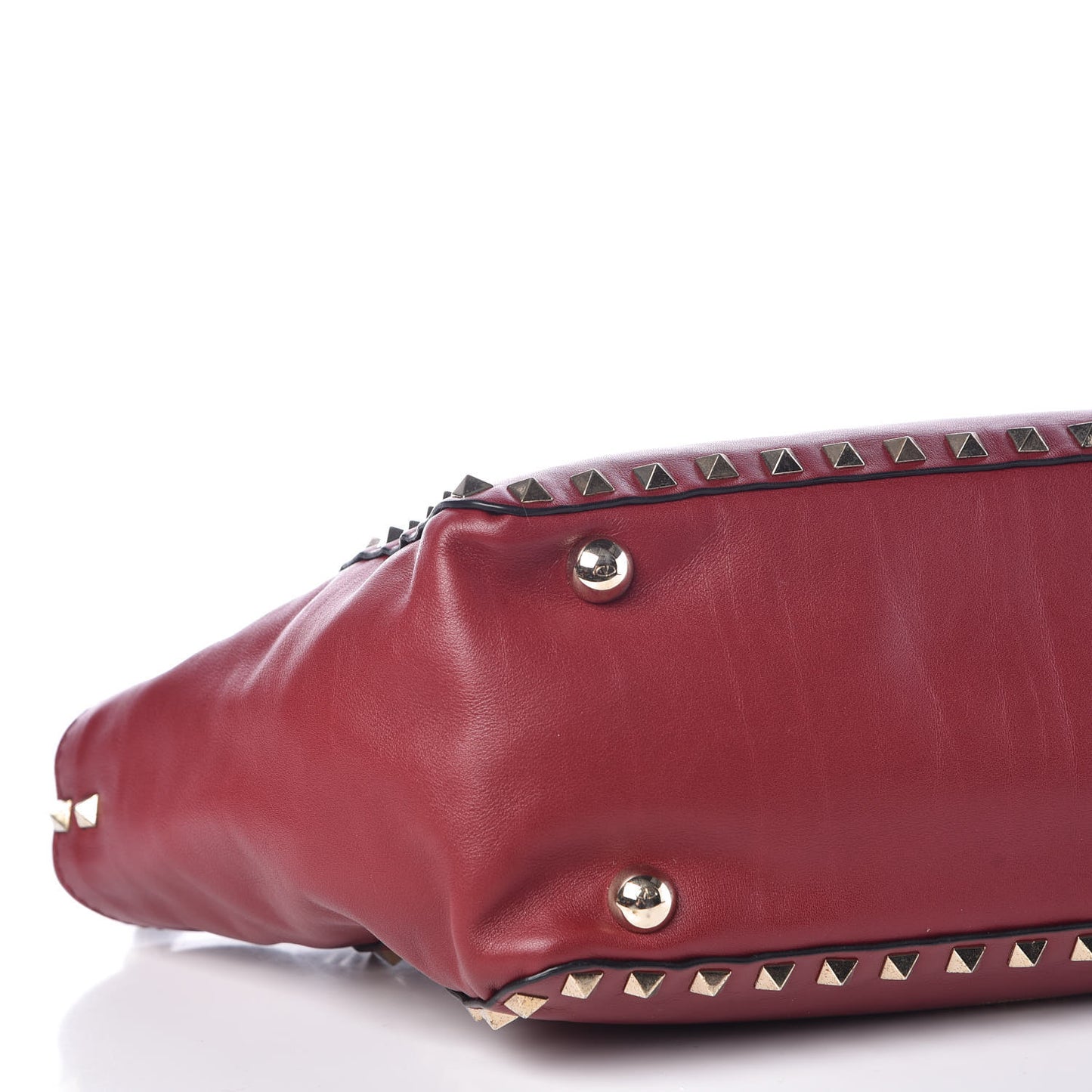 Vitello Small Rockstud Tote Rosso Valentino