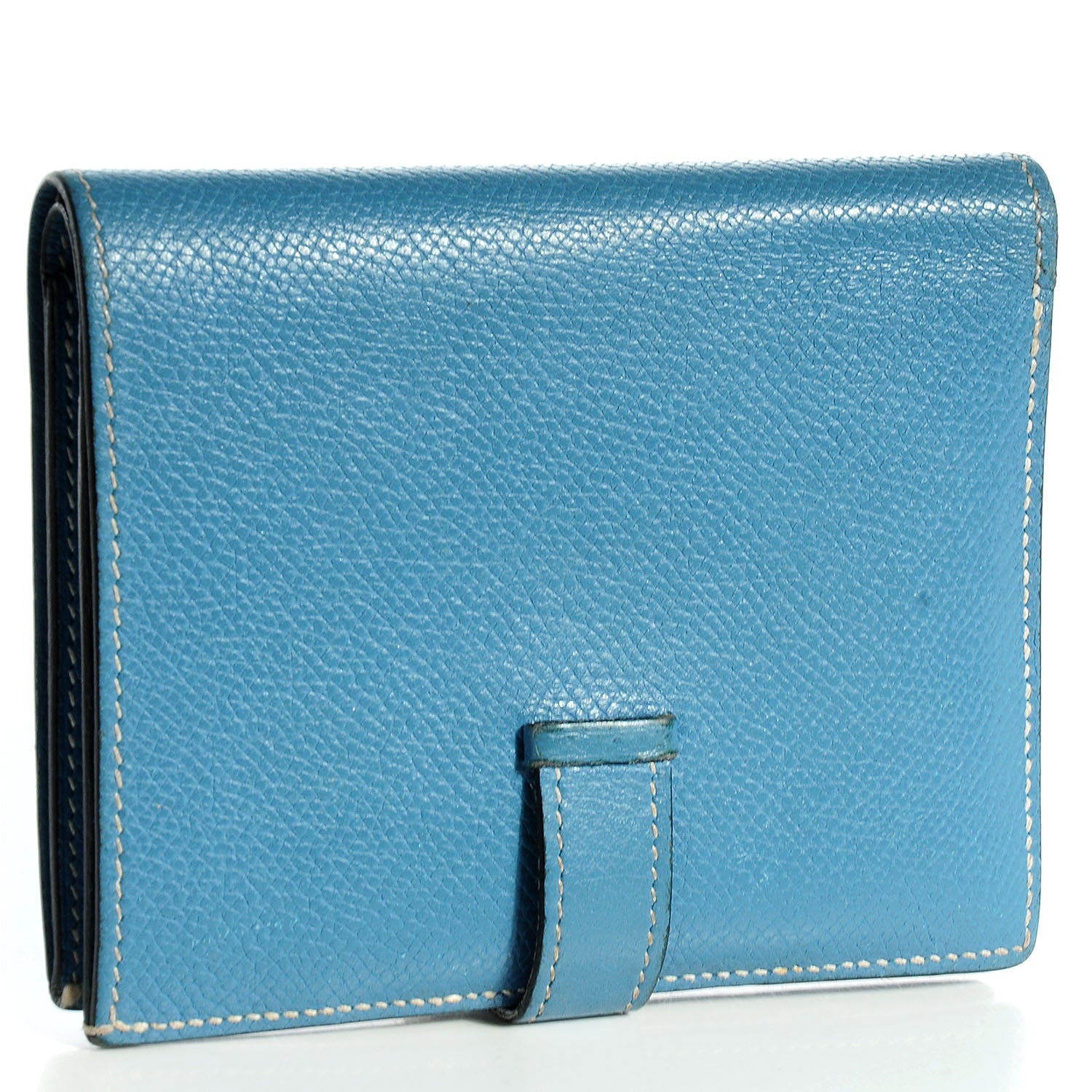 Hermes Epsom Compact Bearn Wallet Blue Jean 3 of 9