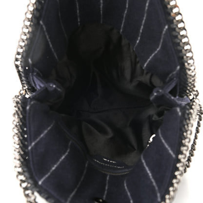 Stella McCartney Wool Stripe Falabella Fold Over Tote Navy 4 of 8