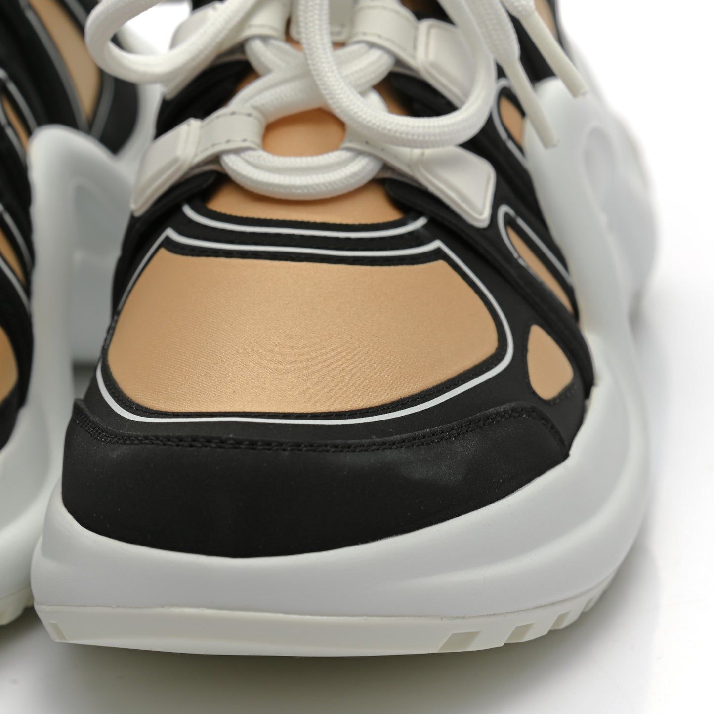 Calfskin Technical Nylon LV Archlight Sneakers 35.5 Beige Black