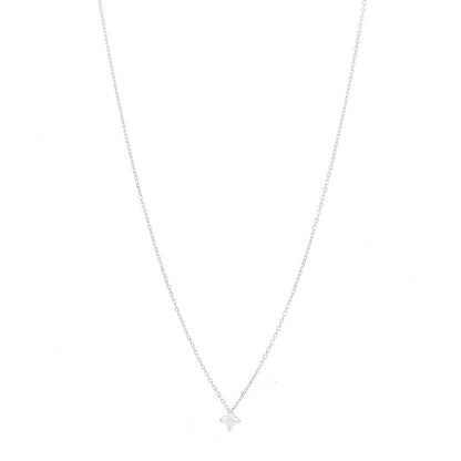 Louis Vuitton 18K White Gold Diamond .30ct LV Monogram Star Cut Pendant Necklace 1 of 5