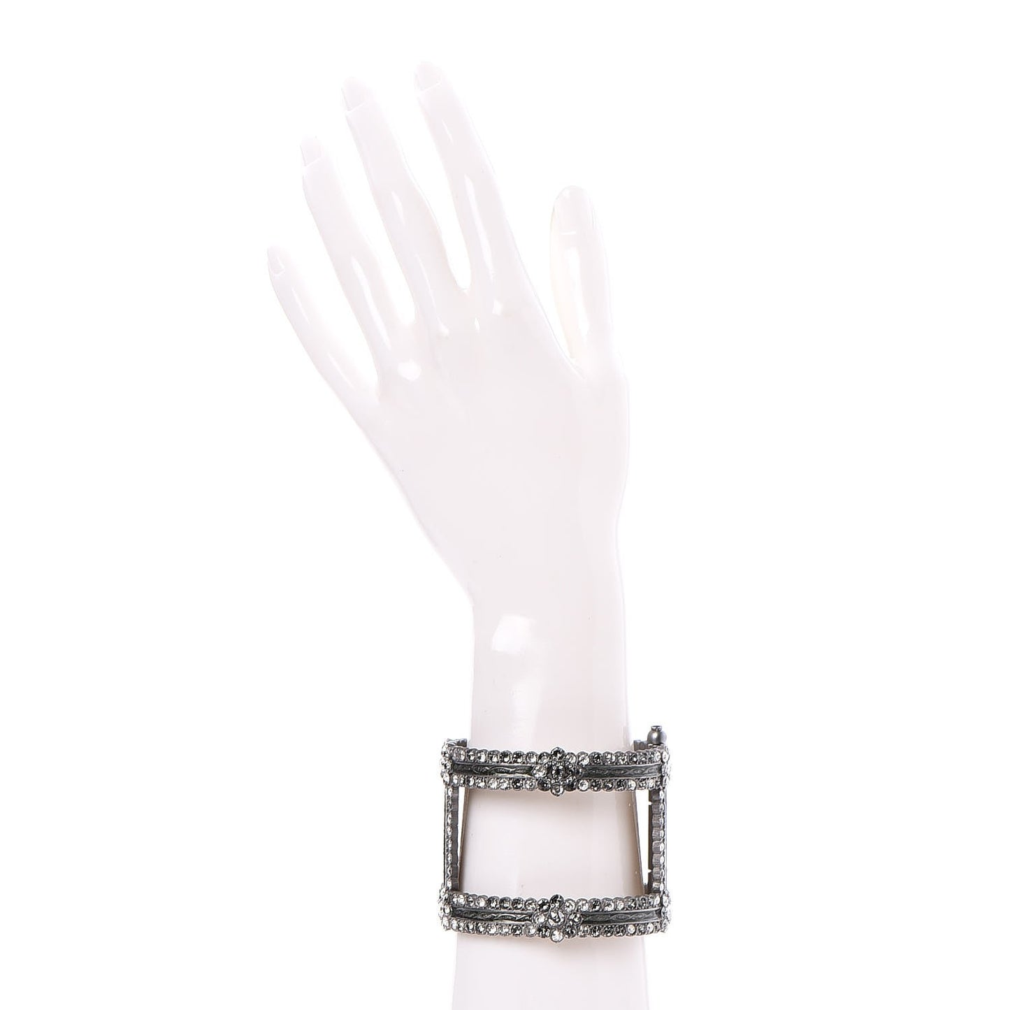 Ruthenium Crystal Cutout CC Wide Cuff