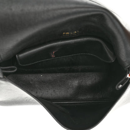 Prada Vitello Daino Flap Shoulder Bag Black 5 of 11