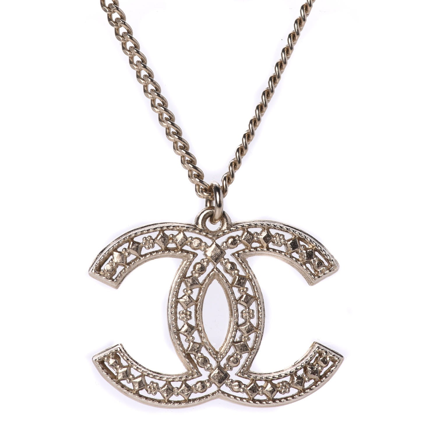 Chanel CC Pendant Necklace Gold 3 of 6
