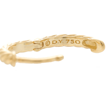 David Yurman 18K Yellow Gold Sculpted Cable Huggie Hoop Earrings 4 of 4